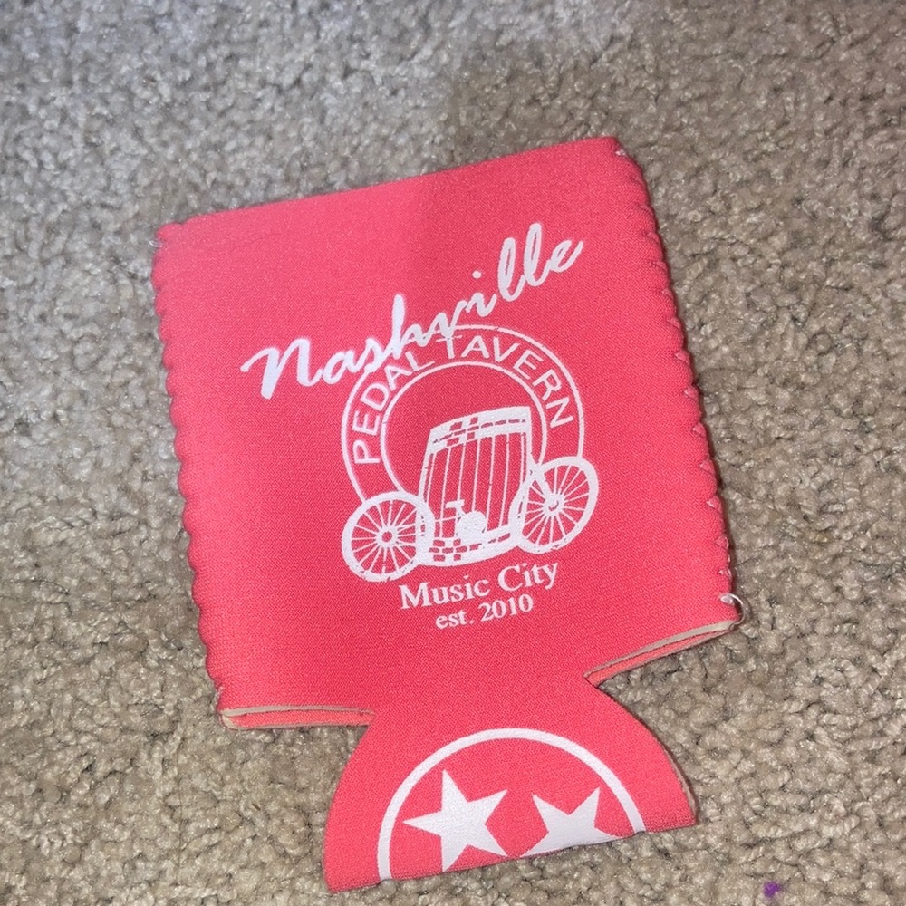 NWOT Nashville Pedal Tavern Hot Pink Coozie Beer Can Holder